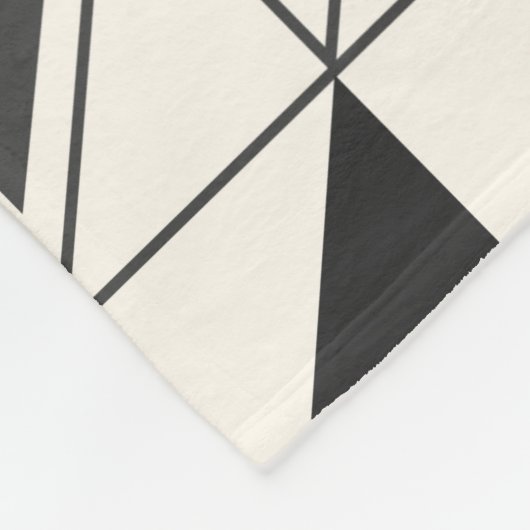 Geometrisches Retro-Muster für Schwarz und Weiß-Mi Fleecedecke (Ecke)