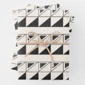 Geometrisches Retro-Muster für Schwarz und Weiß-Mi Geschenkpapier Set (Beispiel)