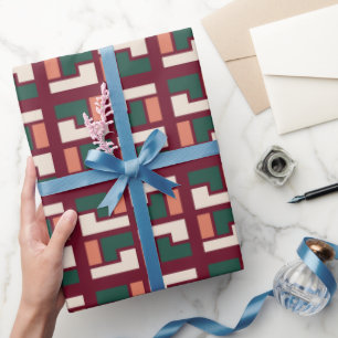 Geometrisches Retro-Muster Geschenkpapier