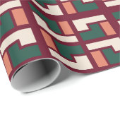 Geometrisches Retro-Muster Geschenkpapier (Rolleneckpunkt)