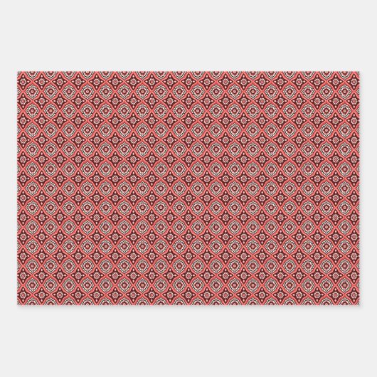 Geometrisches Retro-Muster Geschenkpapier Set (Vorderseite)