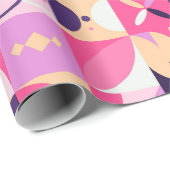 Geometrisches Retro-Papier Geschenkpapier (Rolleneckpunkt)