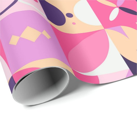Geometrisches Retro-Papier Geschenkpapier (Rolleneckpunkt)