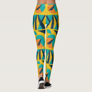 Geometrisches Retro-Pop-Art-Muster Leggings