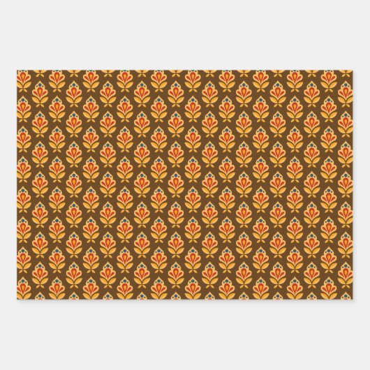 Geometrisches Retro-Print Gemustert Geschenkpapier Set (Vorderseite 2)