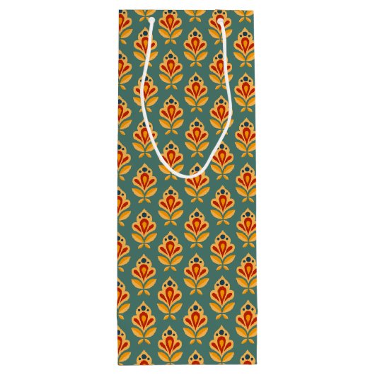 Geometrisches Retro-Print Gemustert Geschenktüte Für Weinflaschen (Rückseite)