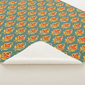 Geometrisches Retro-Print Gemustert Sherpadecke (3/4)