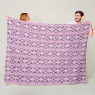 Geometrisches Retro-Rosa-Diamantmuster Fleecedecke