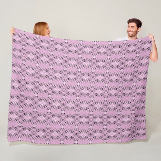 Geometrisches Retro-Rosa-Diamantmuster Fleecedecke (Beispiel)