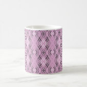 Geometrisches Retro-Rosa-Diamantmuster Kaffeetasse (Mittel)