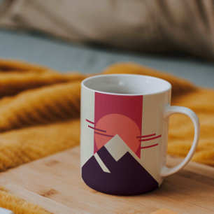 Geometrisches Retro-Sonnenaufgang-Ursprünge-Kaffee Kaffeetasse
