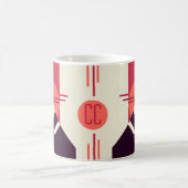 Geometrisches Retro-Sonnenaufgang-Ursprünge-Kaffee Kaffeetasse (Mittel)