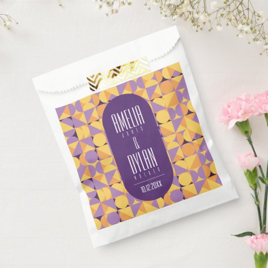 Geometrisches Retro visualisiert Herbstfarben - Fa Geschenktütchen (Versiegelt)