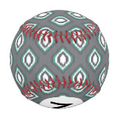 Geometrisches Retroikat-Stammmuster Baseball (Rückseite)