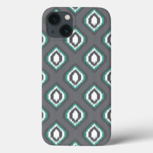 Geometrisches Retroikat-Stammmuster iPhone 13 Hülle