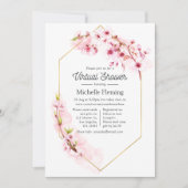 Geometrisches rosa Bläschen Virtual Baby Dusche Einladung (Vorderseite)