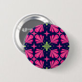 Geometrisches rosa Blumenblatt abstraktes Muster Button (Vorne & Hinten)