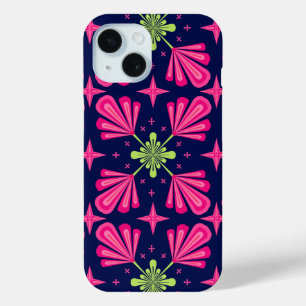 Geometrisches rosa Blumenblatt abstraktes Muster Case-Mate iPhone Hülle