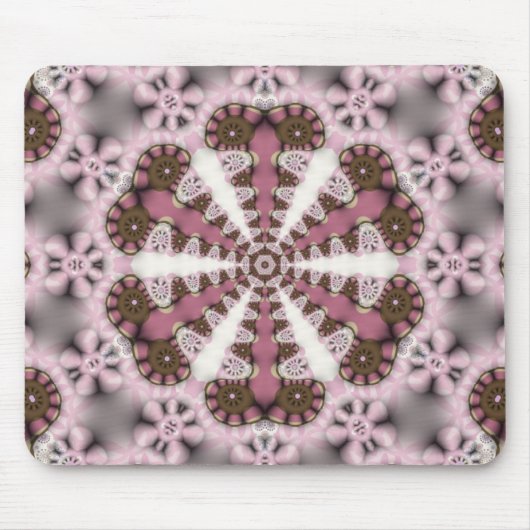 Geometrisches Rosa Braun Hexagon Star Mousepad (Vorne)