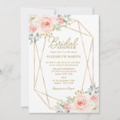 Geometrisches Rosa-Brautparty Einladung (Vorderseite)