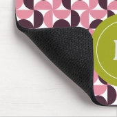 Geometrisches rosa Burgundy Limones Monogramm Mousepad (Ecke)