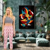 Geometrisches rosa Design mit benutzerdefiniertem Capri Leggings