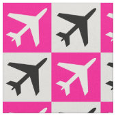 Geometrisches rosa Flugzeug Stoff (Nahaufnahme)