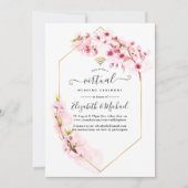 Geometrisches rosa Frühjahrsblüte Virtual Wedding Einladung (Vorderseite)