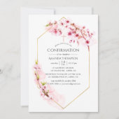 Geometrisches rosa Frühlingsherry Blossom-Bestätig Einladung (Vorderseite)