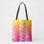 Geometrisches Rosa & Gelbes Hexagon Tote Bag - Mod Tasche (Vorderseite)