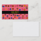 Geometrisches, rosa gelbes Kreismuster, modern Visitenkarte (Vorne/Hinten)