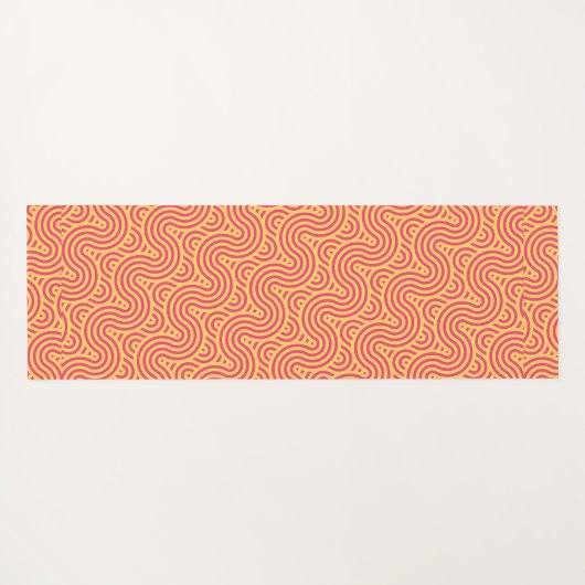 Geometrisches rosa gelbes Minimalmuster Yogamatte (Rückseite (Horizontal))