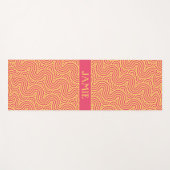 Geometrisches rosa gelbes Minimalmuster Yogamatte (Vorderseite (Horizontal))