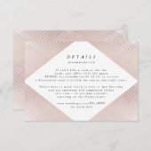 Geometrisches rosa Gold Gatsby Hochzeitseinband RSVP Karte (Vorne/Hinten)