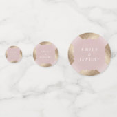 Geometrisches rosa Goldgatsby Hochzeit Konfetti (Vorderseiten)