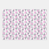 Geometrisches Rosa Grau Abstrakt Gemustert Geschenkpapier Set (Vorderseite)