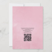 Geometrisches rosa Kirschblossom QR Code UAWG Wedd Einladung (Rückseite)