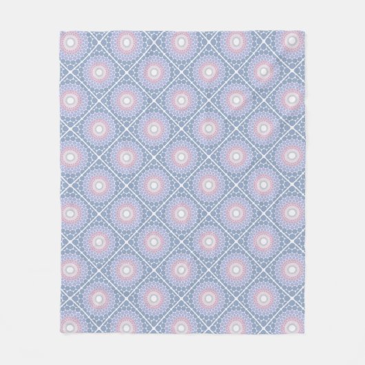 Geometrisches Rosa & Lavender Dot Mandala Diamond  Fleecedecke (Vorderseite)
