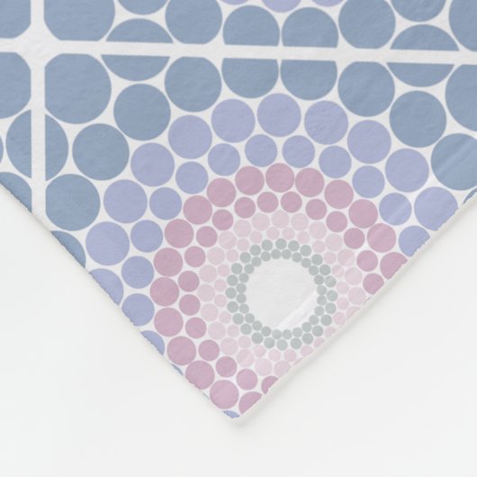 Geometrisches Rosa & Lavender Dot Mandala Diamond  Fleecedecke (Ecke)