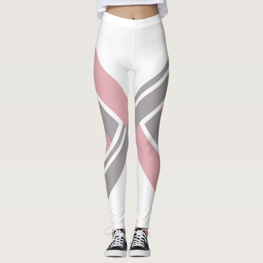 Geometrisches Rosa Leggings (Vorderseite)