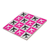 Geometrisches rosa Luftfahrzeug Fliese (Seite)