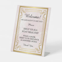 Geometrisches rosa Marmorhochzeitgerät