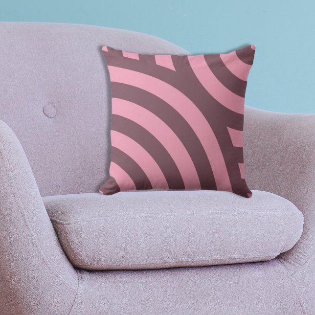 Geometrisches rosa Muster für das Viertelquartier Kissen (Geometric Pink Nested Quarter Circle Pattern Throw Pillow)
