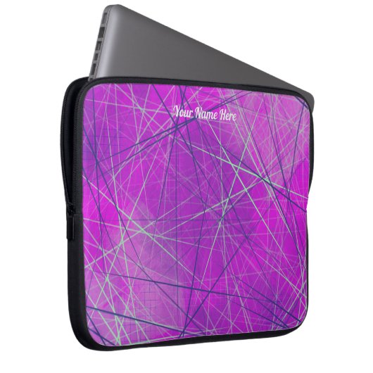 Geometrisches rosa Netzwerk Abstrakt Laptopschutzhülle (Vorne Rechts)