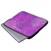 Geometrisches rosa Netzwerk Abstrakt Laptopschutzhülle (Vorne Knopf)