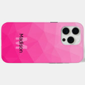 Geometrisches, rosa-ombre-Maschenmuster Monogram Case-Mate iPhone Hülle (Rückseite (Horizontal))