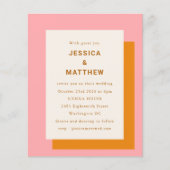 Geometrisches rosa Orange Einladung (Vorderseite)