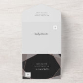 Geometrisches rosa Rose Gold Chalkboard All In One Einladung (Außenbereich)