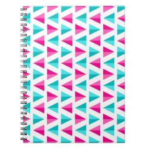 Geometrisches Rosa-u. Aqua-blaues Dreieck-Muster Notizblock
