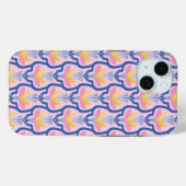 Geometrisches Rosa und blaues Blau Case-Mate iPhone Hülle (Rückseite (Horizontal))
